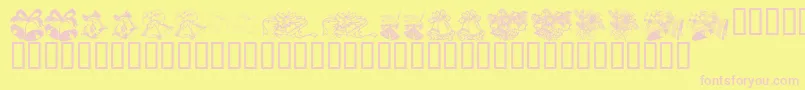 Fonte KR Christmas Bells – fontes rosa em um fundo amarelo