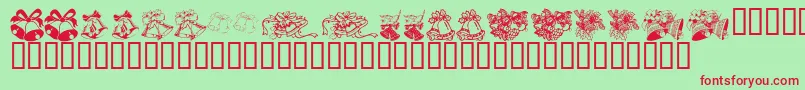 KR Christmas Bells Font – Red Fonts on Green Background