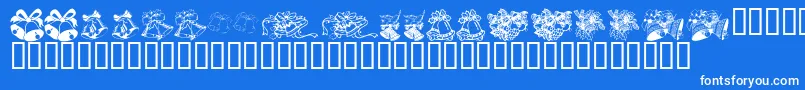 KR Christmas Bells Font – White Fonts on Blue Background