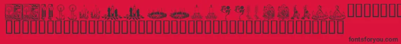 KR Christmas Candles-fontti – mustat fontit punaisella taustalla