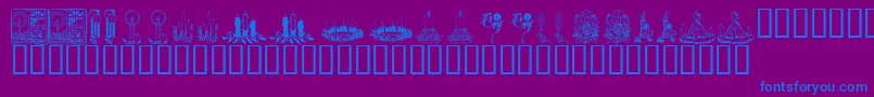 フォントKR Christmas Candles – 紫色の背景に青い文字