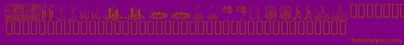 KR Christmas Candles-fontti – ruskeat fontit violetilla taustalla