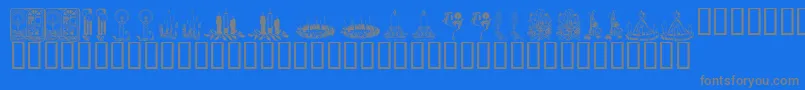 フォントKR Christmas Candles – 青い背景に灰色の文字