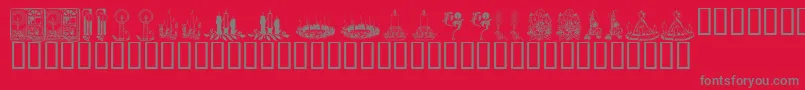 KR Christmas Candles Font – Gray Fonts on Red Background