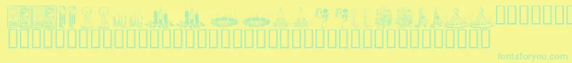 KR Christmas Candles Font – Green Fonts on Yellow Background