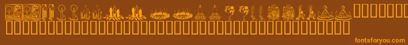 KR Christmas Candles Font – Orange Fonts on Brown Background