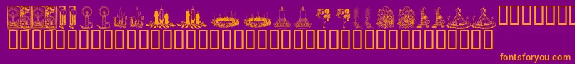 KR Christmas Candles Font – Orange Fonts on Purple Background