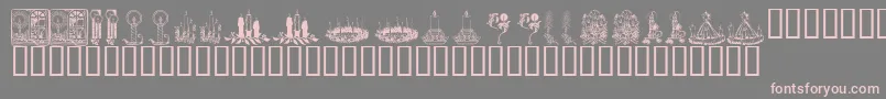 フォントKR Christmas Candles – 灰色の背景にピンクのフォント