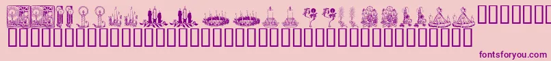 KR Christmas Candles Font – Purple Fonts on Pink Background