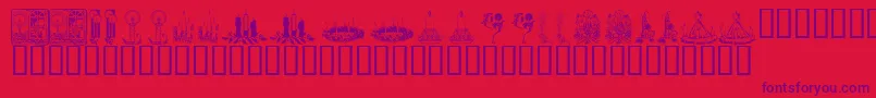 Fonte KR Christmas Candles – fontes roxas em um fundo vermelho