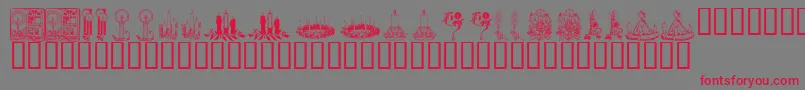 Czcionka KR Christmas Candles – czerwone czcionki na szarym tle