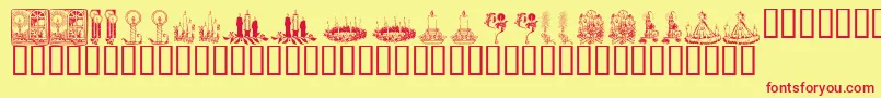 Шрифт KR Christmas Candles – красные шрифты на жёлтом фоне