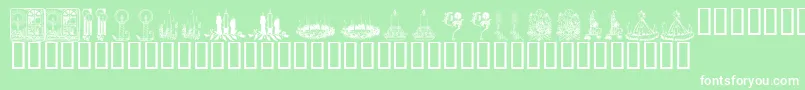 KR Christmas Candles Font – White Fonts on Green Background