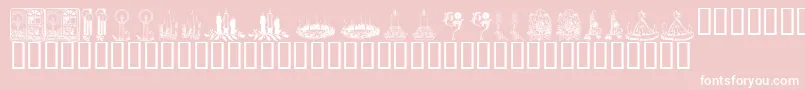 KR Christmas Candles Font – White Fonts on Pink Background