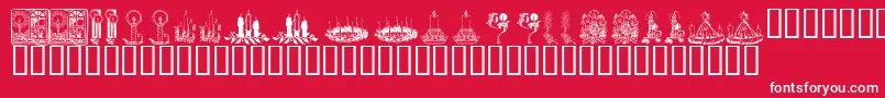 KR Christmas Candles-Schriftart – Weiße Schriften auf rotem Hintergrund