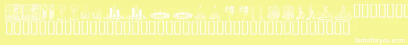 KR Christmas Candles-fontti – valkoiset fontit keltaisella taustalla