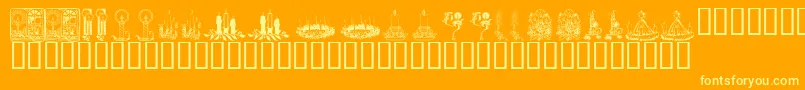 KR Christmas Candles Font – Yellow Fonts on Orange Background