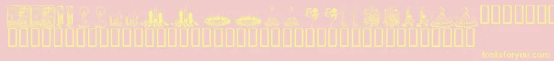 Fonte KR Christmas Candles – fontes amarelas em um fundo rosa