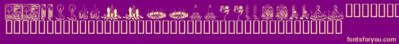 KR Christmas Candles Font – Yellow Fonts on Purple Background