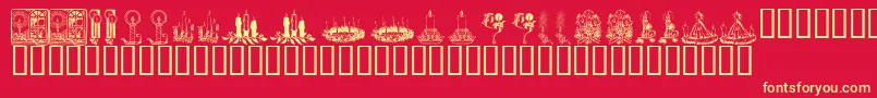 Fonte KR Christmas Candles – fontes amarelas em um fundo vermelho