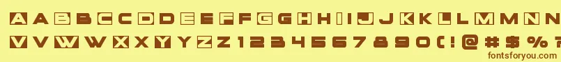 Voxboxtitle-fontti – ruskeat fontit keltaisella taustalla