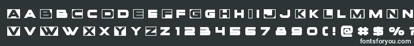 Voxboxtitle-Schriftart – Weiße Schriften auf schwarzem Hintergrund