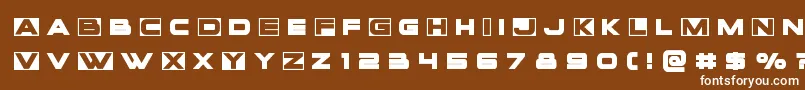 Voxboxtitle-fontti – valkoiset fontit ruskealla taustalla