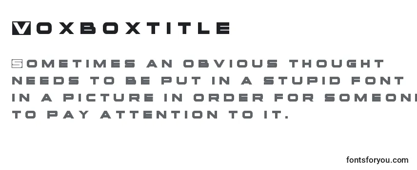 Шрифт Voxboxtitle