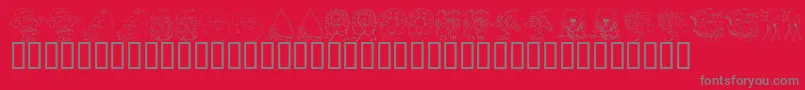 KR Christmas Color Me Font – Gray Fonts on Red Background
