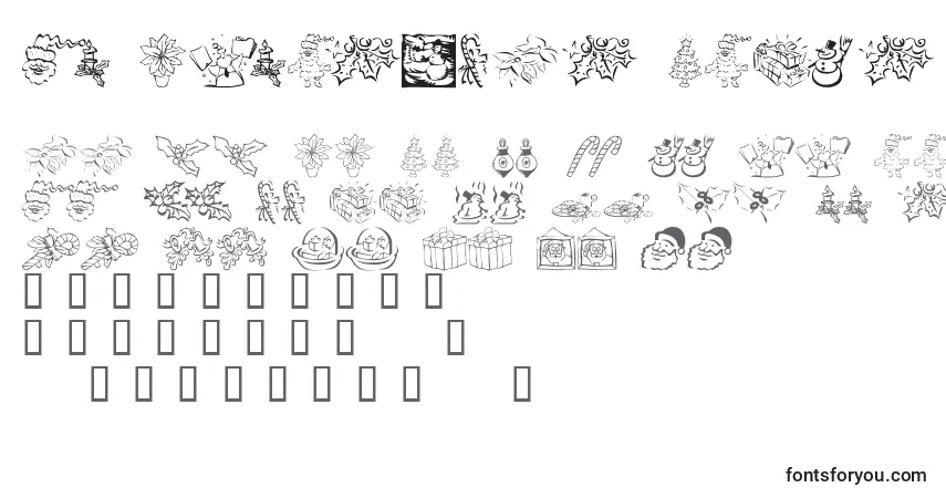 A fonte KR Christmas Dings 2004 Five – alfabeto, números, caracteres especiais