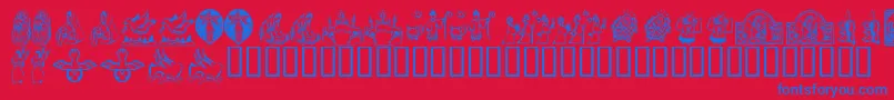 KR Christmas Dings 2004 Four Font – Blue Fonts on Red Background