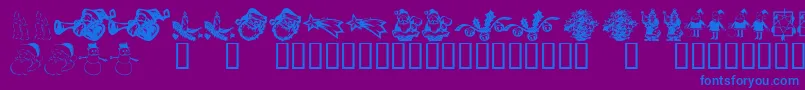 フォントKR Christmas Dings 2004 Six – 紫色の背景に青い文字