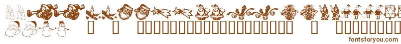 Шрифт KR Christmas Dings 2004 Six – коричневые шрифты на белом фоне