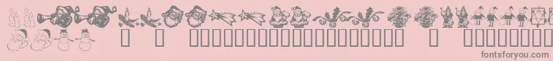 KR Christmas Dings 2004 Six-Schriftart – Graue Schriften auf rosa Hintergrund