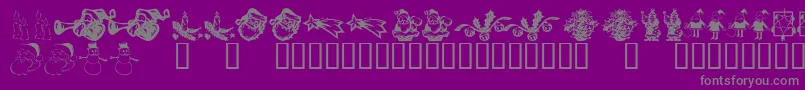 fuente KR Christmas Dings 2004 Six – Fuentes Grises Sobre Fondo Morado