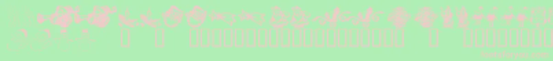 KR Christmas Dings 2004 Six Font – Pink Fonts on Green Background