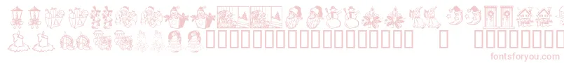 KR Christmas Dings 2004 Three Font – Pink Fonts on White Background