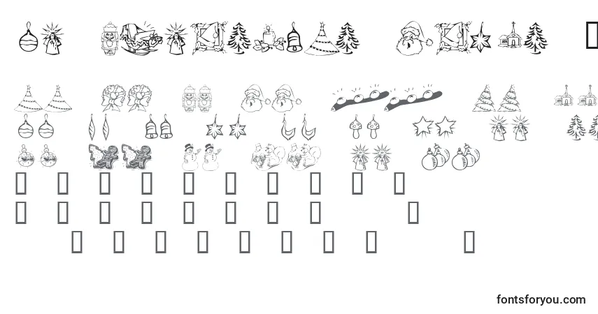 Czcionka KR Christmas Dings 2004 Two – alfabet, cyfry, specjalne znaki