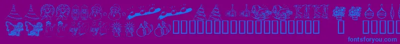 fuente KR Christmas Dings 2004 Two – Fuentes Azules Sobre Fondo Morado