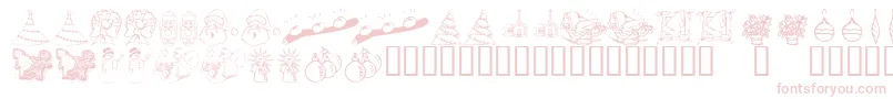 KR Christmas Dings 2004 Two Font – Pink Fonts on White Background