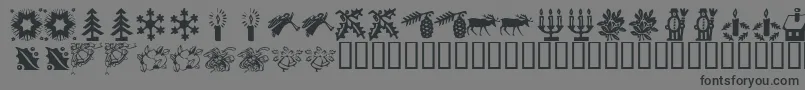 KR Christmas Time 2 Font – Black Fonts on Gray Background