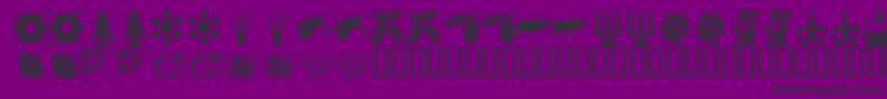 KR Christmas Time 2 Font – Black Fonts on Purple Background