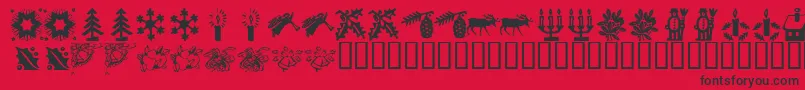KR Christmas Time 2 Font – Black Fonts on Red Background