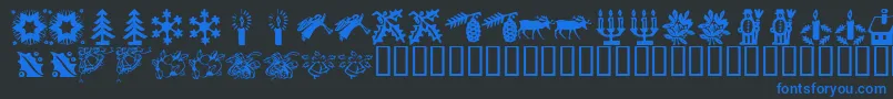 KR Christmas Time 2 Font – Blue Fonts on Black Background