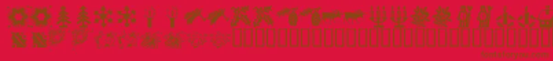 KR Christmas Time 2 Font – Brown Fonts on Red Background