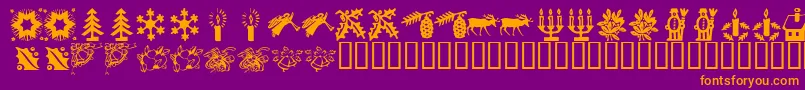 KR Christmas Time 2 Font – Orange Fonts on Purple Background