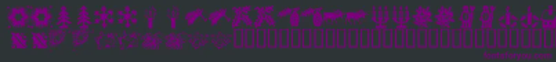 KR Christmas Time 2 Font – Purple Fonts on Black Background