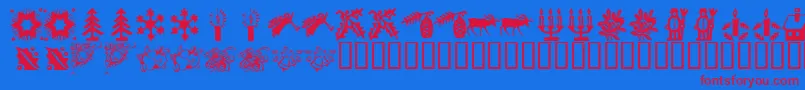 KR Christmas Time 2 Font – Red Fonts on Blue Background
