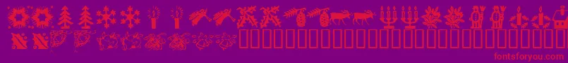 KR Christmas Time 2 Font – Red Fonts on Purple Background