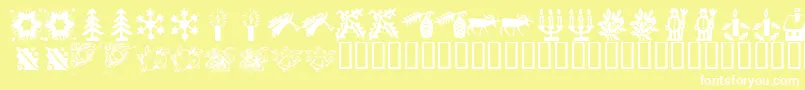 KR Christmas Time 2 Font – White Fonts on Yellow Background
